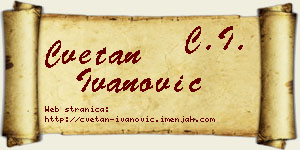 Cvetan Ivanović vizit kartica